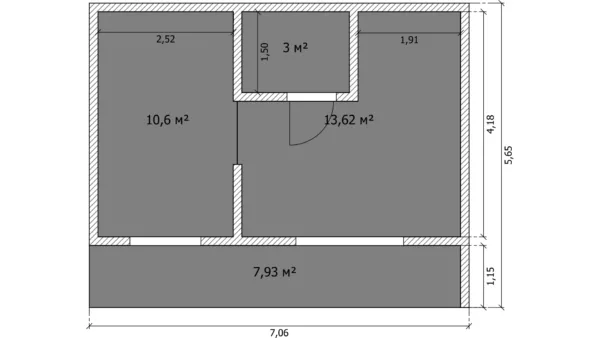 План міні дому із сіп панелей 30 кв.м